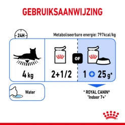 Royal Canin Indoor Sterilised 7+ In Gravy Kattenvoer 12x85g -ROYAL CANIN Winkel Royal Canin Indoor Sterilised 7 Gravy Kat NL Dosage